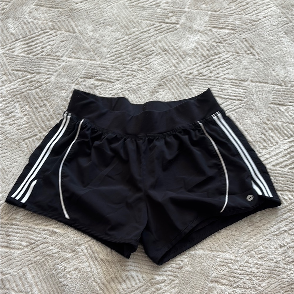 Avia Black Women's Athletic Shorts with White Stripes